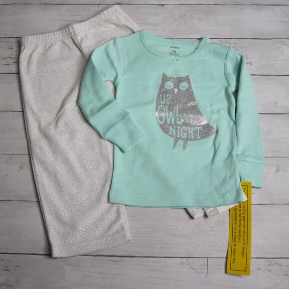 Carter's Girl's Pajama Set Size 4T Snug Fit Cotton Top Fleece Pants - Picture 3 of 3